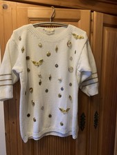 Pullover Handarbeit made in Italy Pensato Gr. 44 weiß