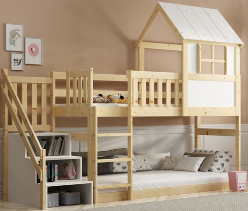 Hochbett mit treppen - mit,