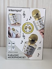 Intempo® Karaoke Set Microphone Set 2 Mikrofone gold Wireless Bluetooth 2x5W Box