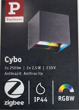 LED Au­ßen­wand­leuch­te Paulmann 948.47 Cybo Smart Home Zigbee,eckig 10x10cm,BW