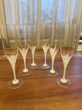 6 Rosenthal Schneeblume Sektgläser Champagnergläser Hochzeit Vintage H 23 mm