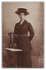 Toller Damenhut Strohhut Kreissäge - Mode Portrait Frau - Altes Foto 1910er