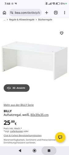 Ikea billy aufsatz - aufsatz, cm