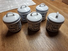 5 Porzellan Gewürzdosen