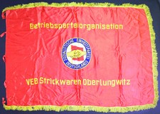 DDR SED Fahne Banner Flagge Partei VEB Strickwaren Oberlungwitz SELTEN!!! 8479