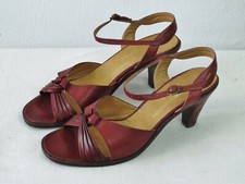Handgefertigte Vintage Designer Sandalen 36 Voll Echtleder Bordeaux Kreuzriemen