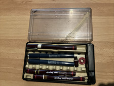 Rotring Rapidographen-Set. in Originalkasten (unvollständig, defekt)+2 Staedtler