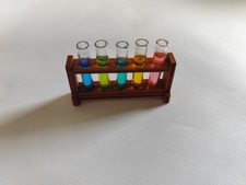 Miniatur Set Reagenzgläser Chemie Regal Wichtel Puppenhaus