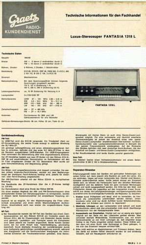 Graetz service manual fantasia - service-manual,