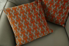 NEU ♥ PROFLAX Kissenhülle gewebtes geometrisches Muster YPSILON ♥ Safran 40x40