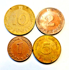 DM Mark 1+2+5+10 Pfennige