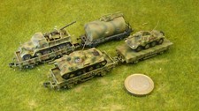 4 x Waggons  , Panzer, SPW, Flak, Kesselwaggon EDW, DRG  1/160, Roco Lima