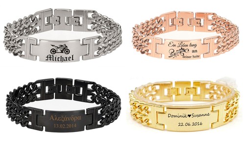 Edelstahl armband mit - id,