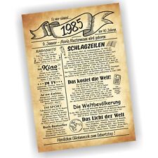 Geburtstagsurkunde Urkunde zum Geburtstag Geschenk 1985 40 Jahre personalisiert