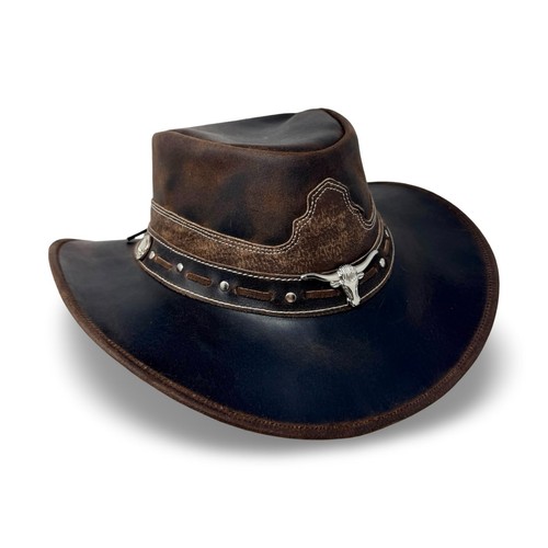 Lederhut westernhut cowboyhut - lederhut,