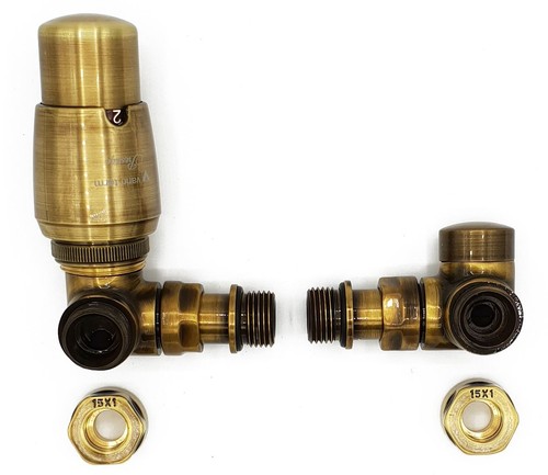 Antik messing thermostat - messing, +