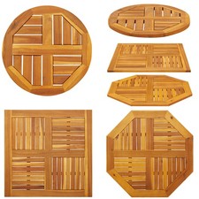 Tischplatte Massivholz Akazie Ersatztischplatte Holztishplatte für Gartentisch