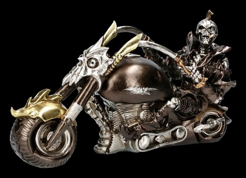 Skelett figur mit motorrad - mit,