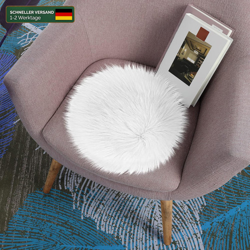 Kunstfell teppich rund 35cm - kunstfell-teppich,