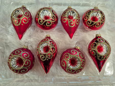 Reflex Christbaumkugeln Weihnachtskugel Christbaumschmuck Krebs Lauscha rot Gold