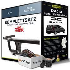 Für DACIA Logan Kombi/MCV II Anhängerkupplung starr +eSatz 13pol uni. 02.13- NEU
