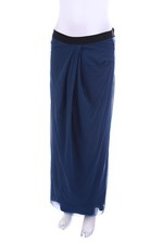 Scee by Twin-set Maxirock Mesh Netz Drapierung S dunkelblau