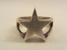 STERN STAR RING ☆ STERLING SILBER SILVER 925 5-ZACKIG STERNRING SKULL STEMPEL ?