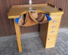 Goldschmiede Werkbrett mit Schubladen Leder Goldschmiedewerkzeug