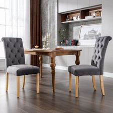 2er Set Samt Esszimmerstühle