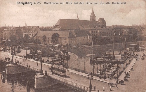 421889 holzbrücke mit dom - ak,