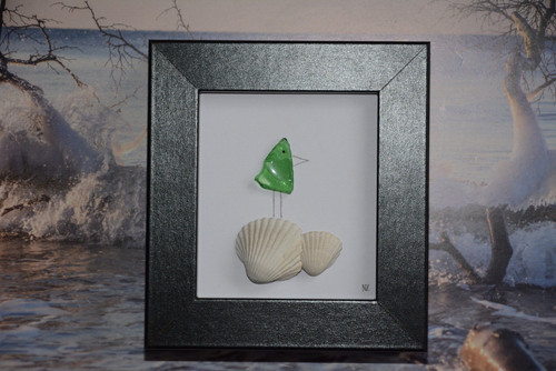 Handgemachtes seeglas bild - handgemachtes, seeglas-bild