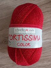 Schoeller + Stahl Fortissima Color Sockenwolle Christmas rot glitzer 4fach 100 g