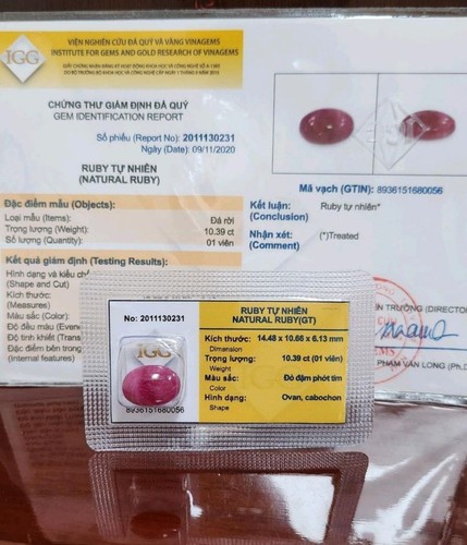 Rubin cabochon mit - ct,