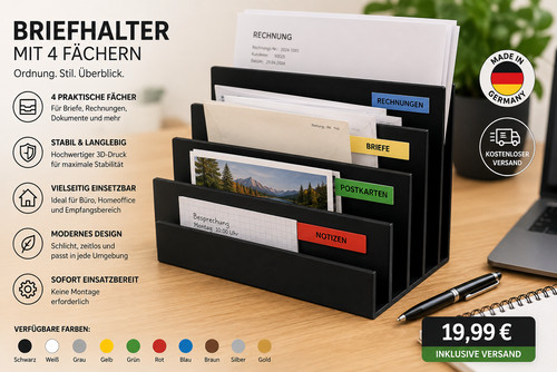 Briefhalter mit fächern - 4, |