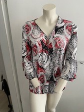 Liberty woman, Bluse, 3/4-Arm, weiß/schwarz/rot, Gr. S, NEU