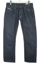 Diesel Viker 0088Z Herrenjeans W31 L30 Straight Fit Blau Denim Knöpfe Fly