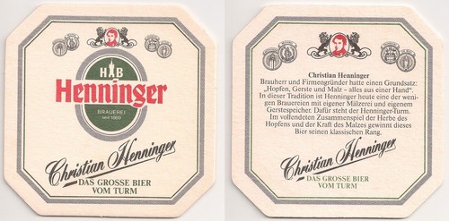 Henninger alter bierdeckel - henninger,