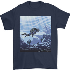 A Deep Sea Scuba Diver Tauchen Herren T-Shirt 100% Baumwolle