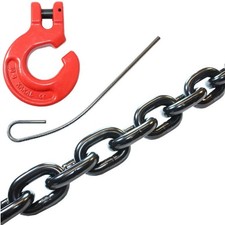 Forstkette Rückekette 8mm 4000kg Forsthaken Chokerkette Schleiifhaken GK8