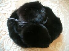 Echt Kaninchenfell,Uschanka Mütze,Kopfumfang 55 cm,Winte/Warm,Schwarz/Braun,NEUw