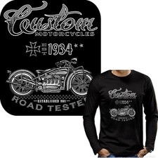 Biker T-Shirt Langarm Motorrad classic  american retro *4042X bl LS