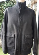 Jacke, Pelzjacke Leder Lammfell Original Hugo Boss Gr. 54, schwarz NEU