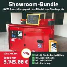 6kW Bauer GFS-6 ATS Generator Bundle | inkl. Abdeckhaube & Öl | Austellungsgerät
