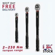 3-teiliges Drehmomentschlüssel-Set 1/4” 3/8” 1/2” Antrieb 2–230 Nm kalibriert Garage Werkzeug NEU UK