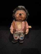 Steiff Igel Mecki 17cm Nr. 350108 Knopf Fahne Stofftier Vintage