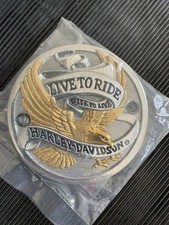 Harley Davidson Chrome /Gold Zündungsdeckel LIVE TO RIDE EVO EVOLUTION 84-99