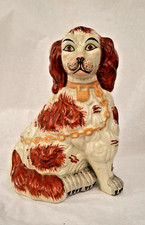 Keramikfigur Hund Kaminhund Kapitänshund Keramik wohl England um 1900