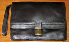Herren Handgelenktasche echt Leder Handtasche Herrentasche Ledertasche schwarz