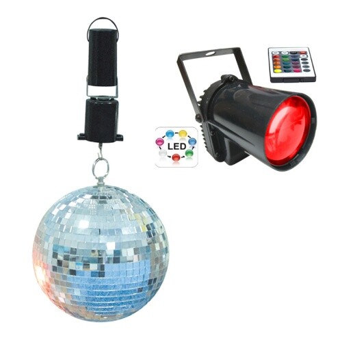 Led discokugel set 20cm - led,