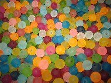 Glasperlen Mix - GEFROSTETE GLASPERLEN KUGELN  80 Stück - 8 mm  bunte Mischung